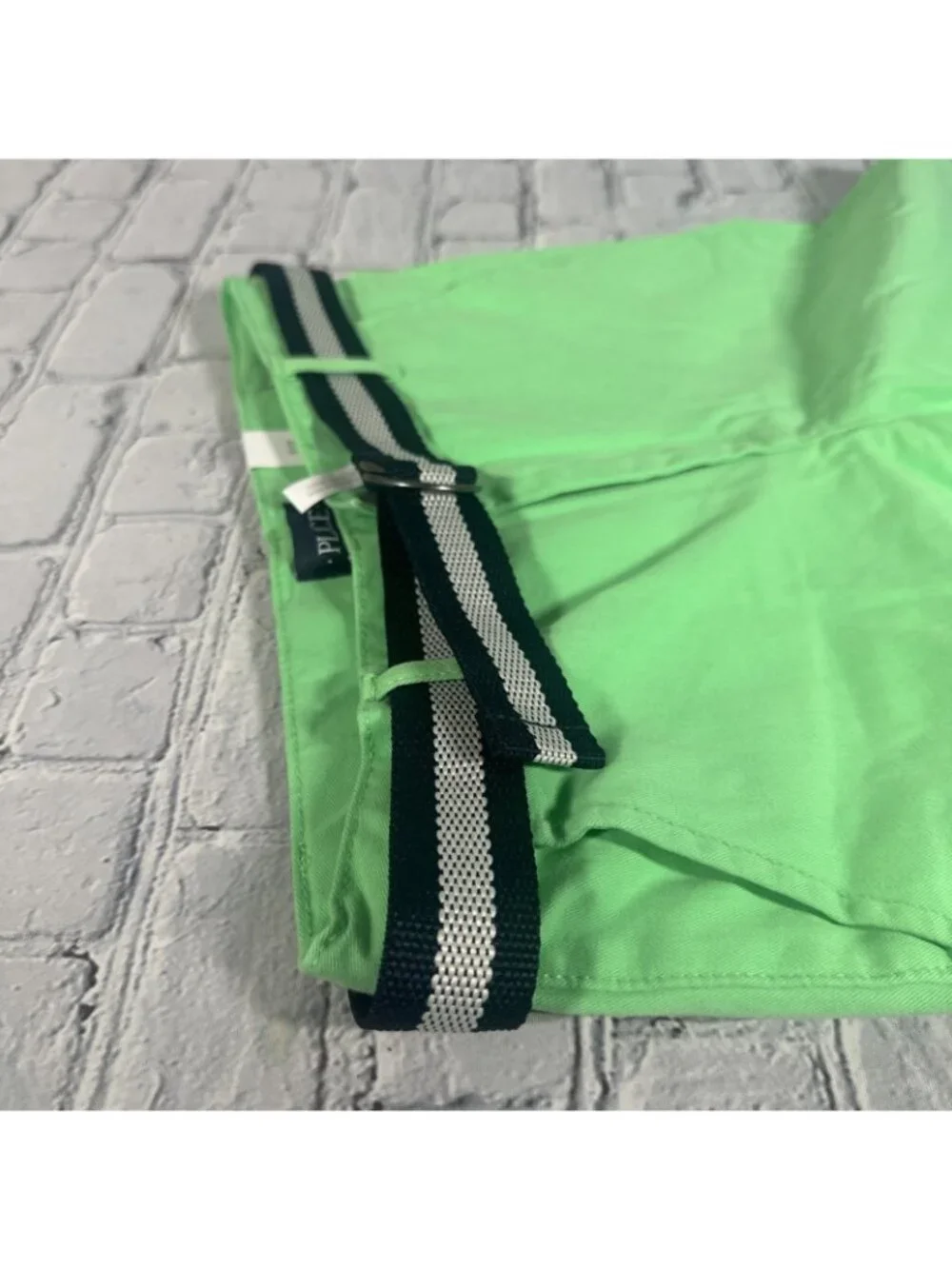 The Children's Place Boys Youth Size 8 Belted Chino Shorts Green Parakeet NEW